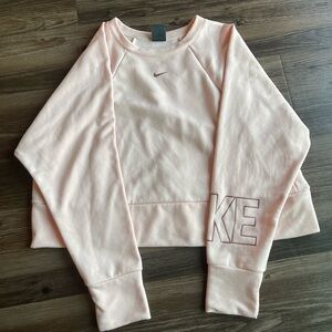Nike Pink Cropped Crew Sweatshirt - Size L
